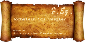 Hochstein Szilveszter névjegykártya